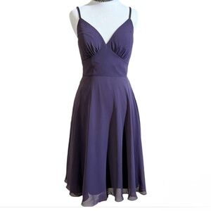 Elegant Plum Spaghetti Strap Dress by Azazie Sz 4